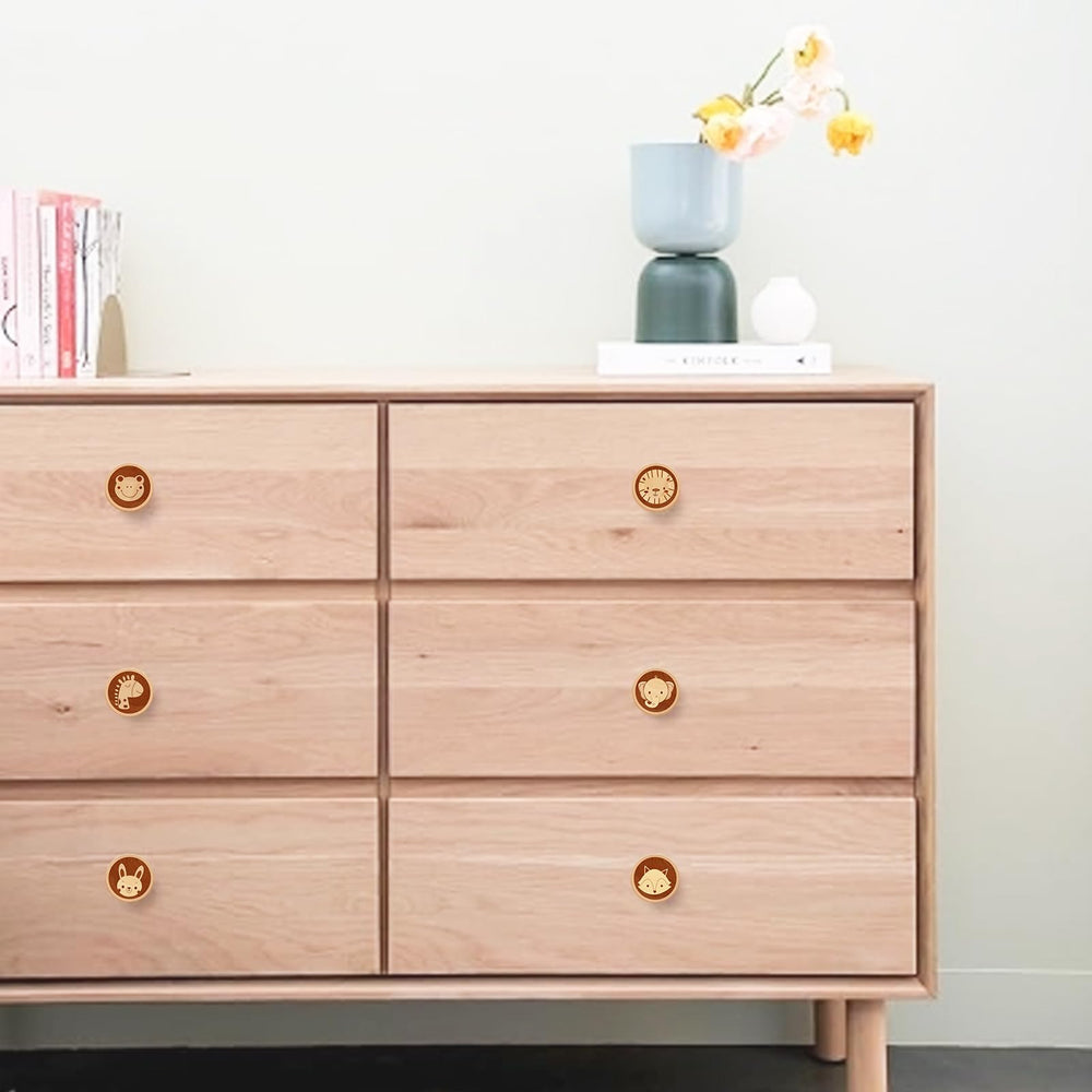 Ziyue wooden animal knob screws included, simple installation for cupboards and drawers