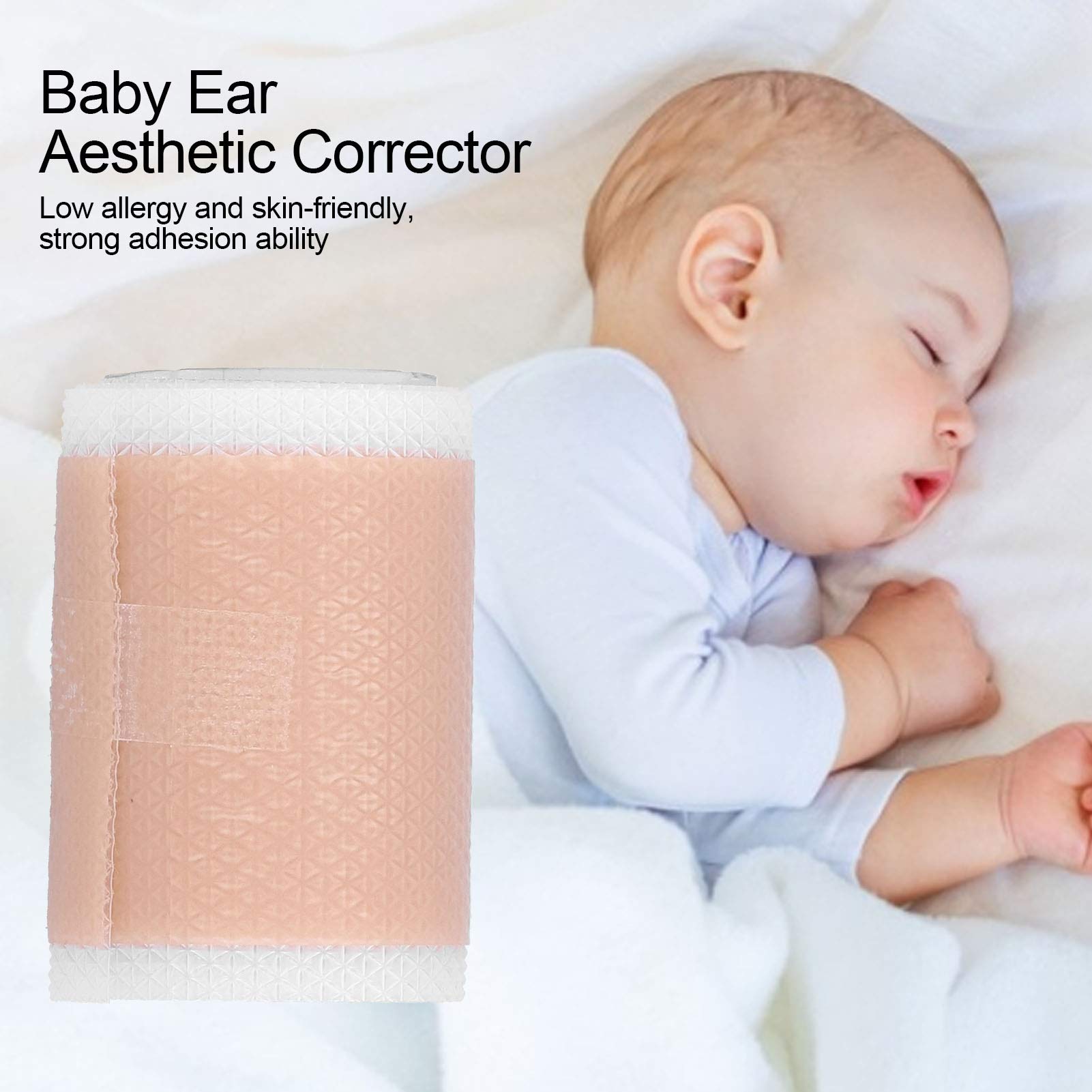 ZJchao baby ear patch applied to ear for gentle alignment during sleep.