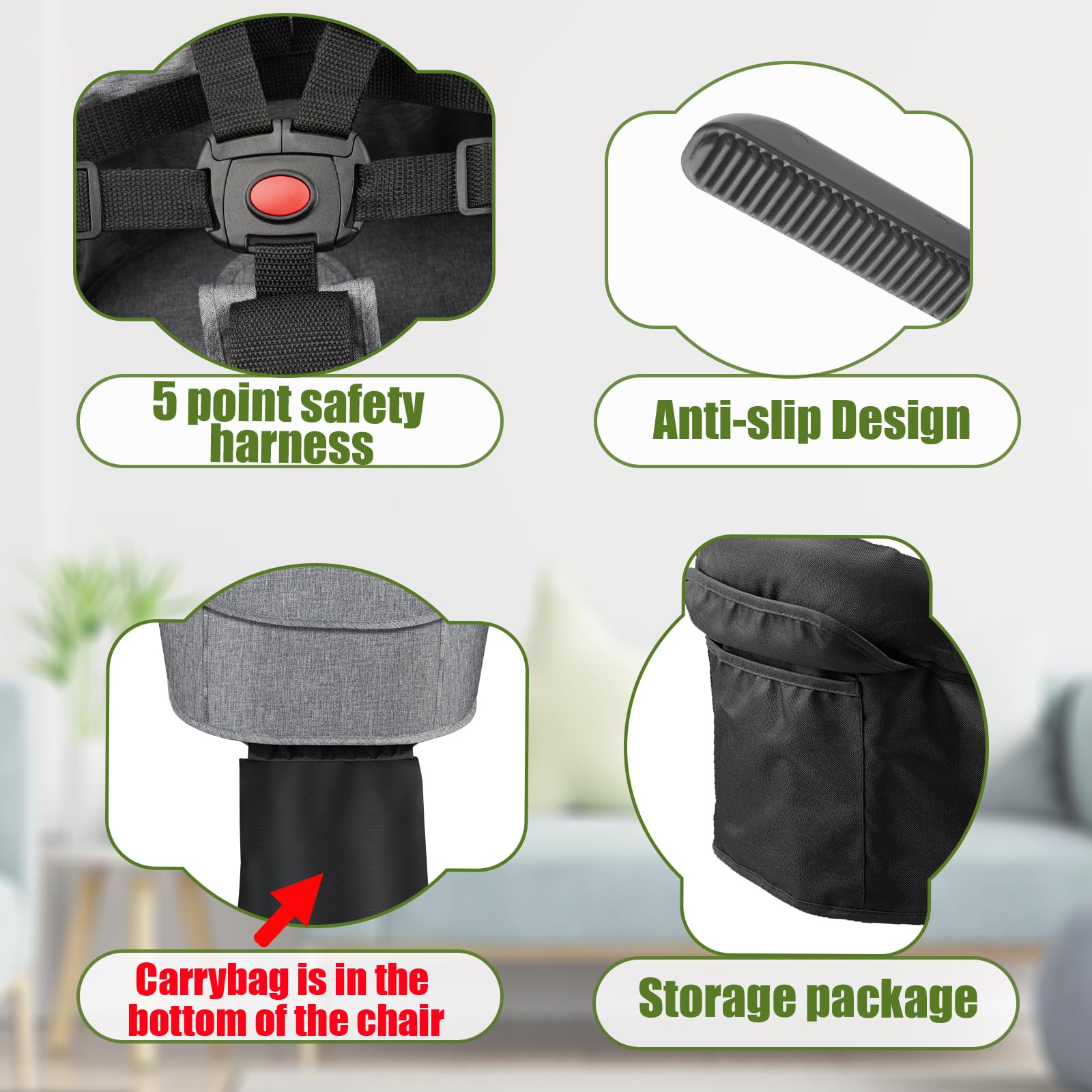 ZJNBMTFY Hook On Chair foldable design ideal for travel