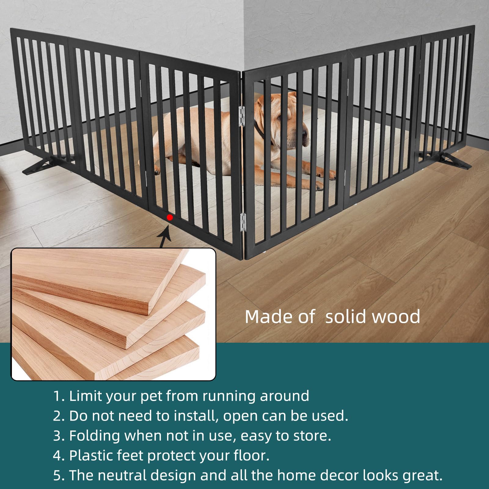ZJSF 32-inch height black gate blends with décor and safe zones.