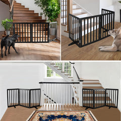 ZJSF four-panel gate with sturdy hinges secures rooms and stairs.
