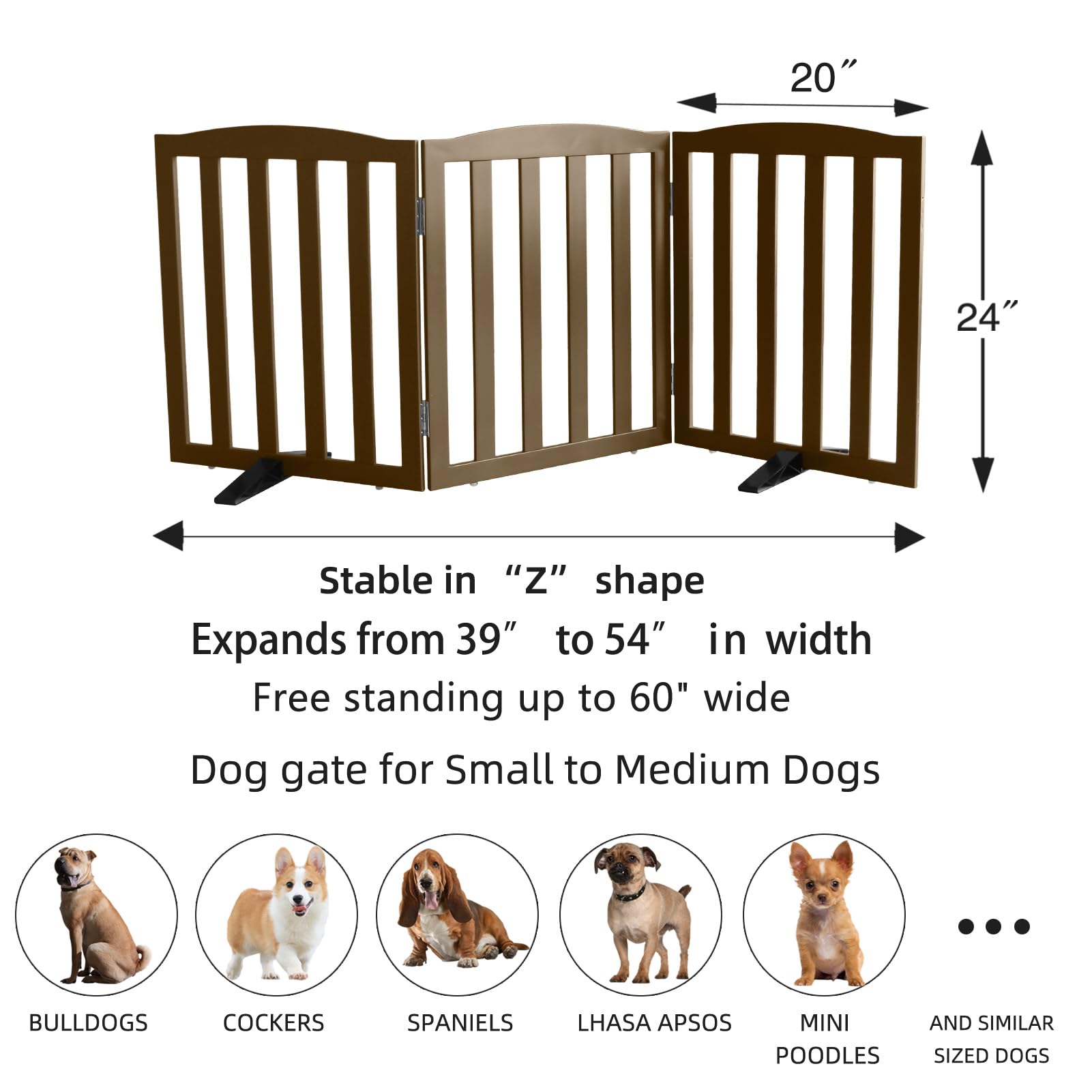 ZJSF brown gate collapsed for easy storage and seamless room integration.