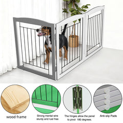 ZJSF collapsible gate in a doorway for versatile room separation.
