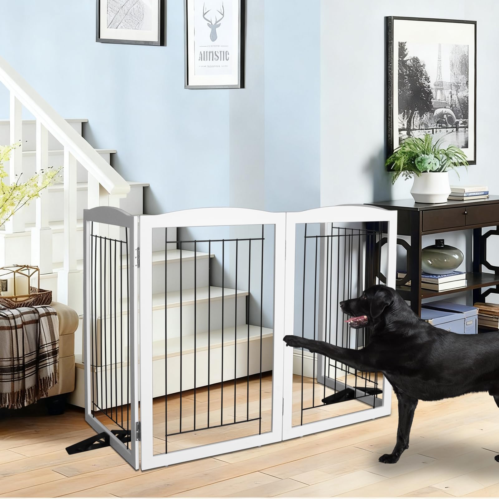ZJSF 32-inch height provides a secure indoor enclosure for dogs.
