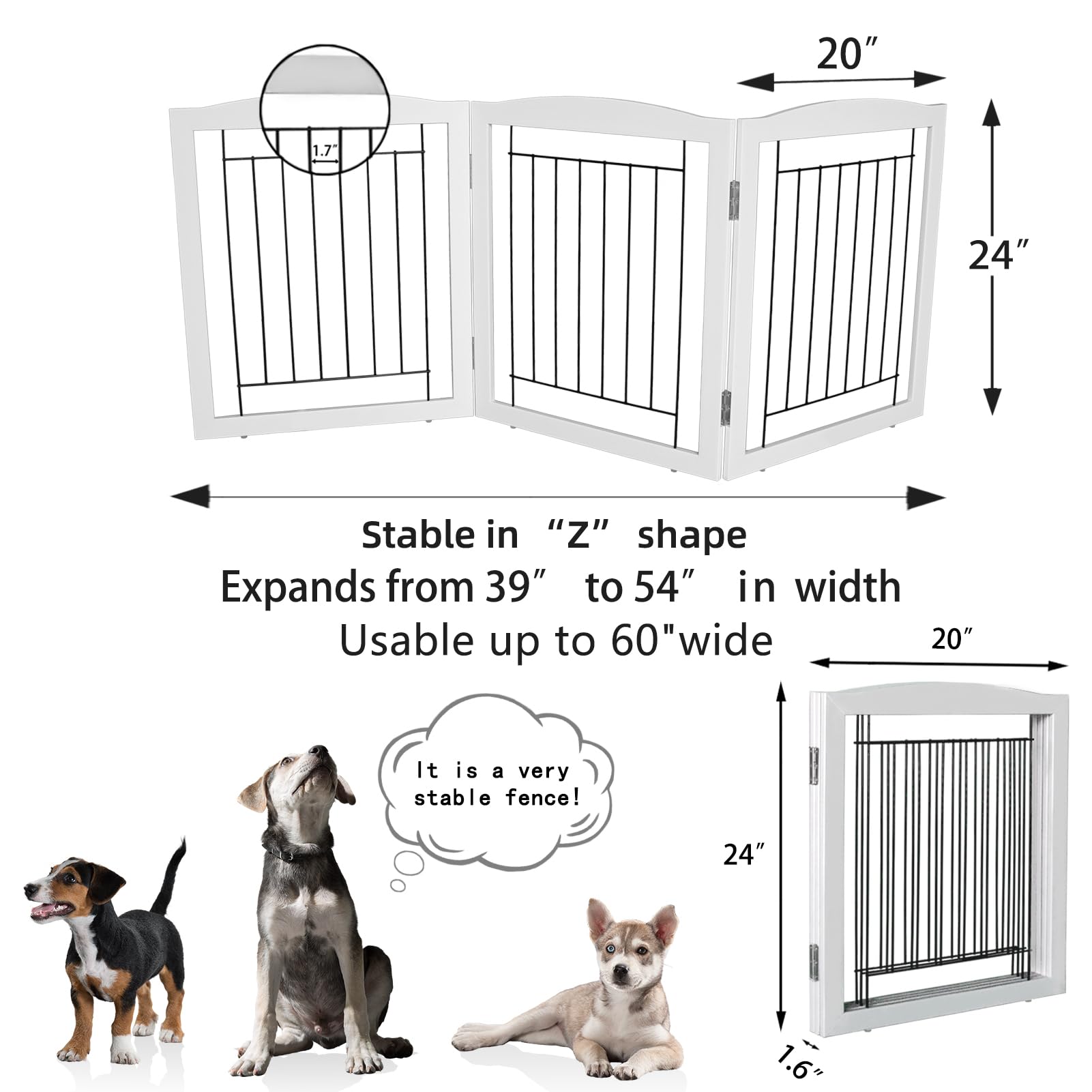 ZJSF 60-inch width open configuration suitable for wide doorways and stair landings.