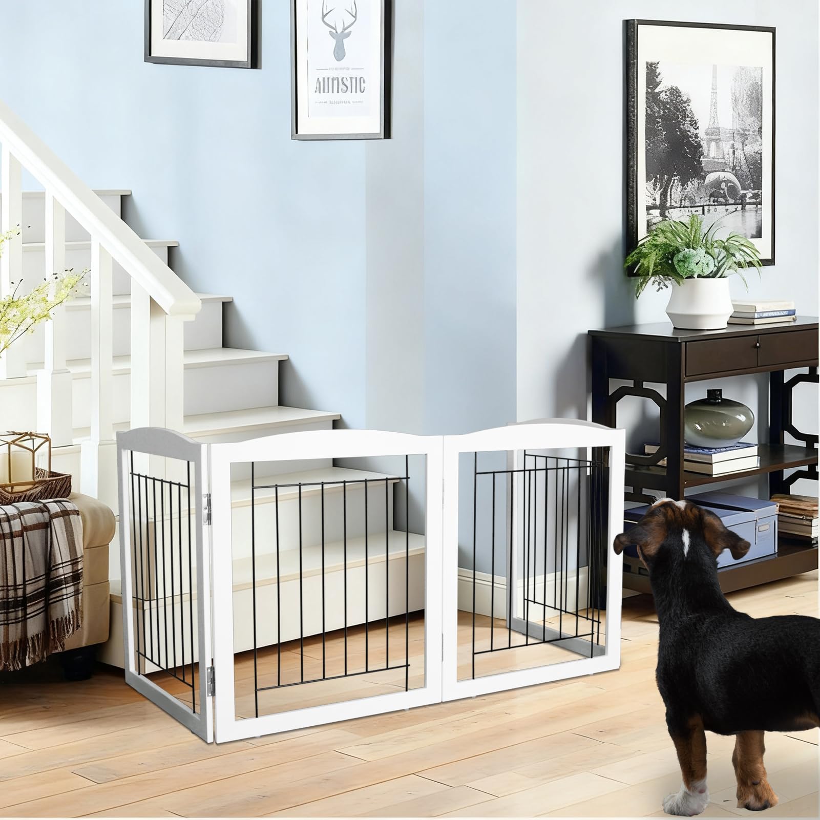 ZJSF anti-slip rubber feet protect floors during playtime and gate use.