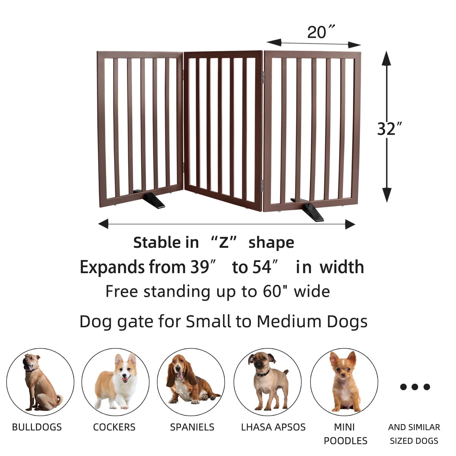 ZJSF brown finish complements decor while zoning pet areas