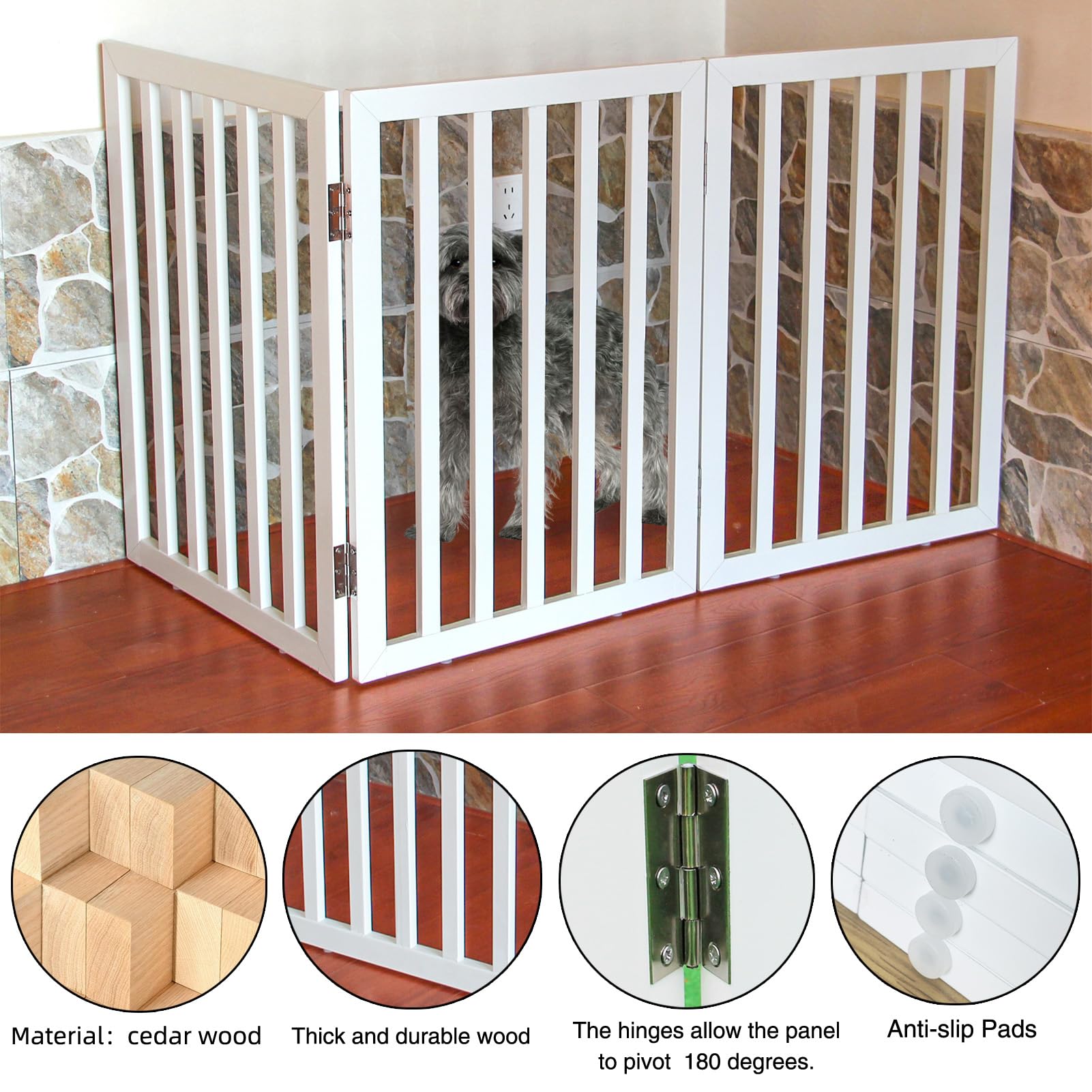 ZJSF dog gate collapsed-compact for easy storage between uses.