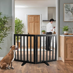 ZJSF dog gate collapsible design aids versatile hallway and doorway use.