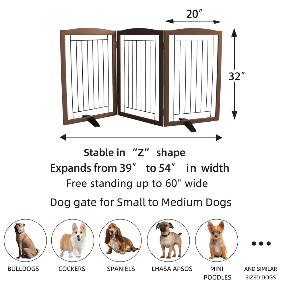 ZJSF dog gate dimension 60-wide shows a 60-inch opening for wide spaces.