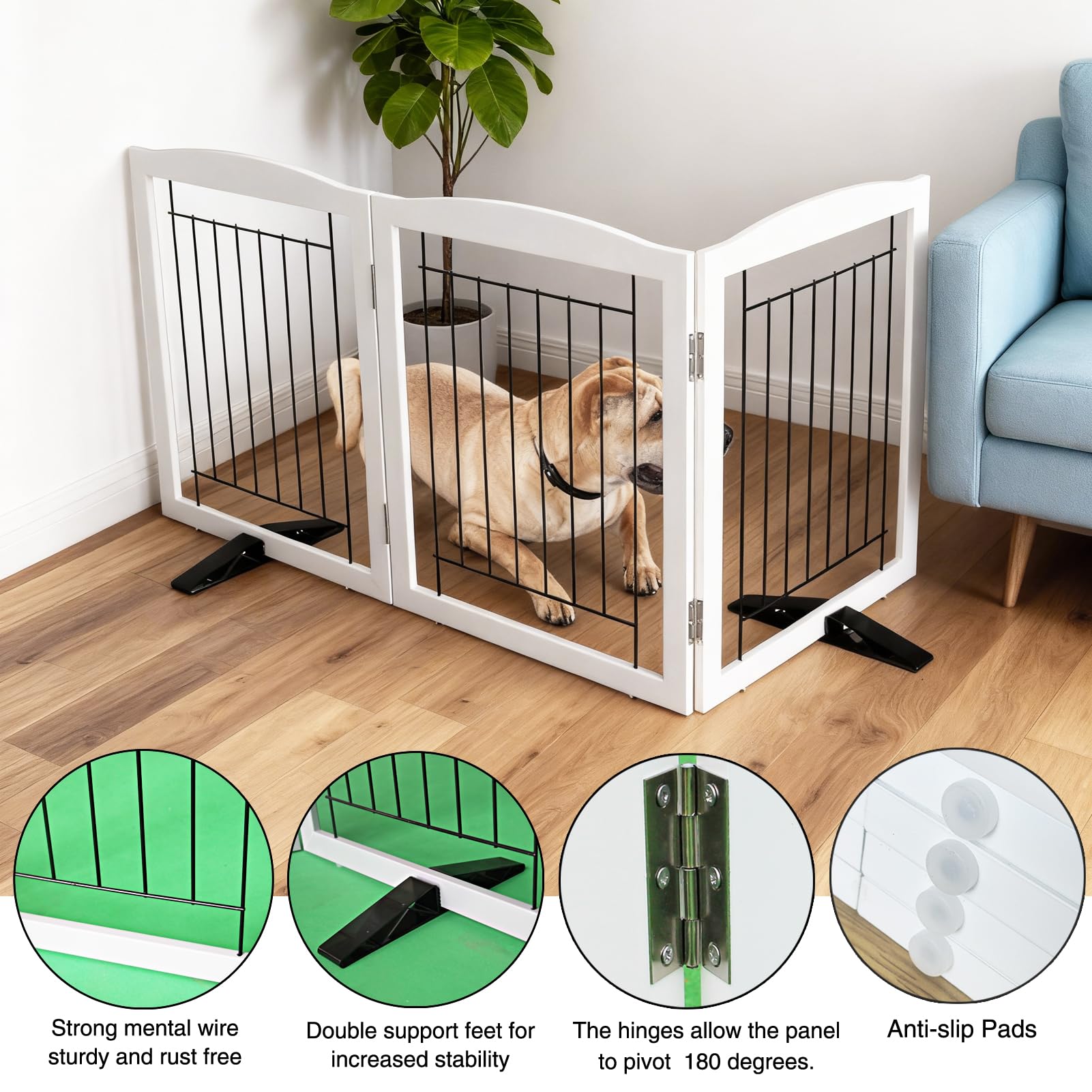 ZJSF gate open width 60 inches fits most doorways and stair landings.