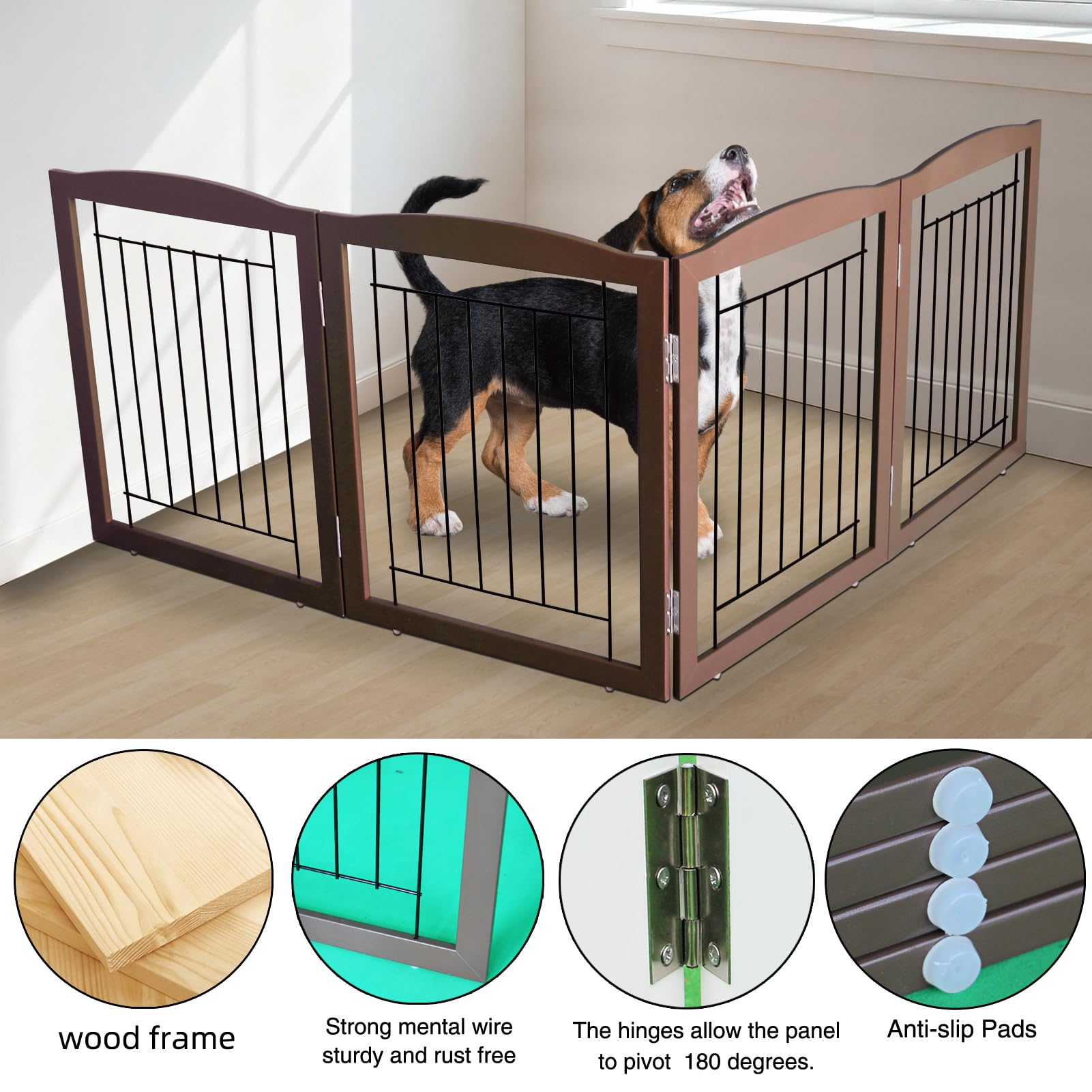 ZJSF dog gate doors 32-inch height ideal doorway containment and pet control.