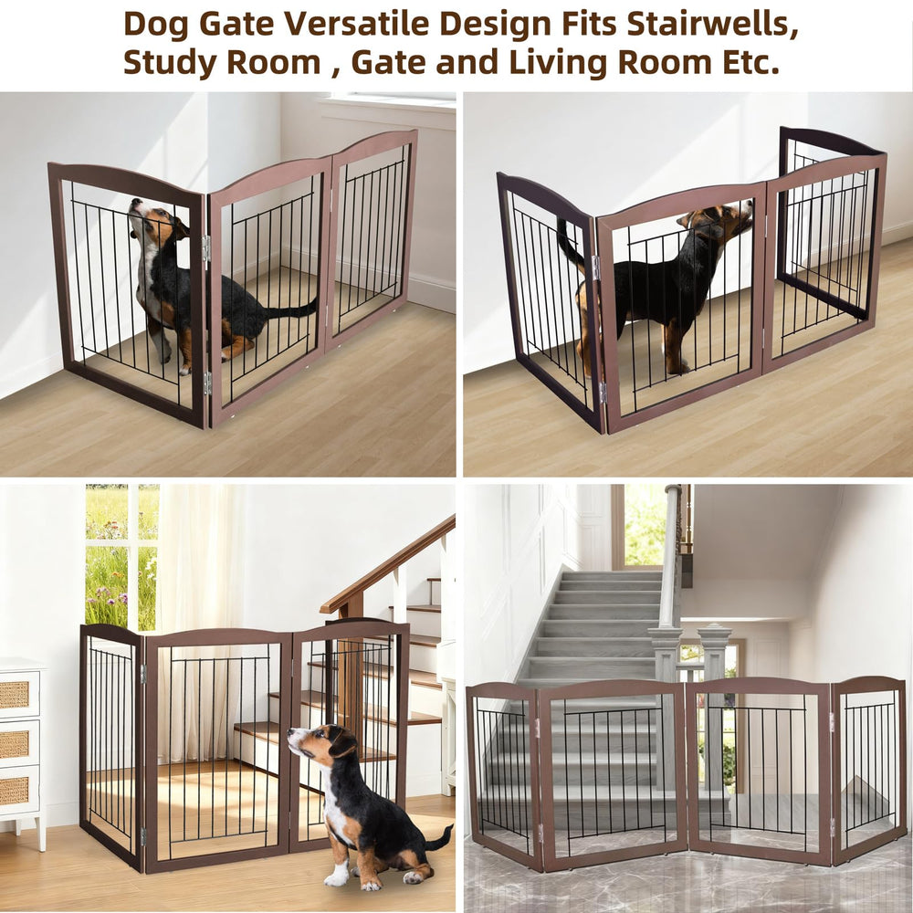 ZJSF dog gate at doorway keeps stairs safe with clear visibility