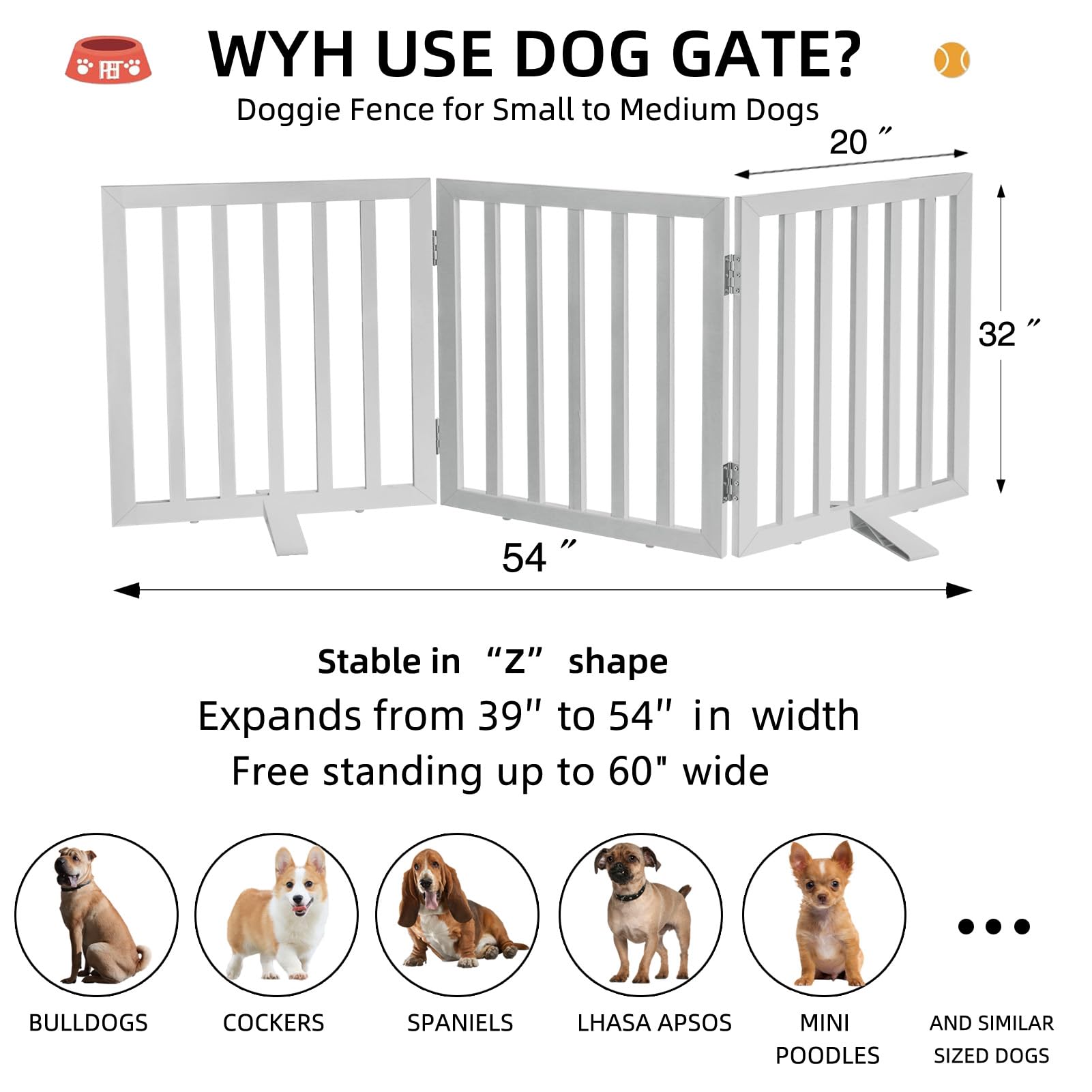 ZJSF dog gate doorway-use demonstrates flexible configuration for doorway or room entry.