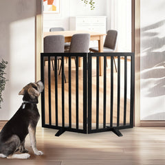 ZJSF dog gate expanded to a wide Z-shape for hallway protection.