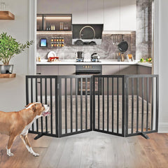 ZJSF dog gate foldable design in living space for flexible room boundaries