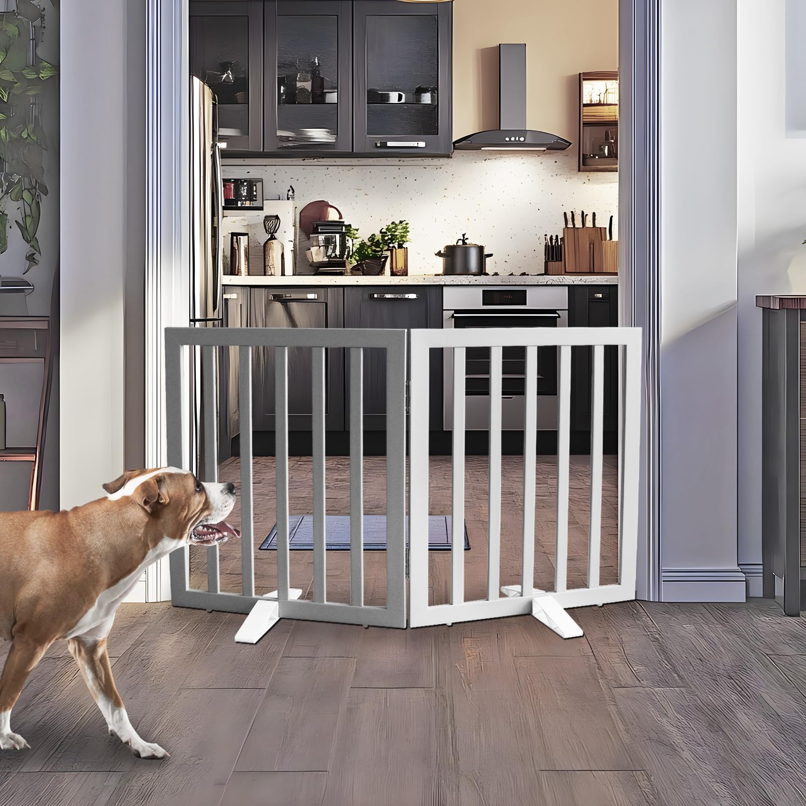 ZJSF dog gate foldable z shape for hallway flexibility
