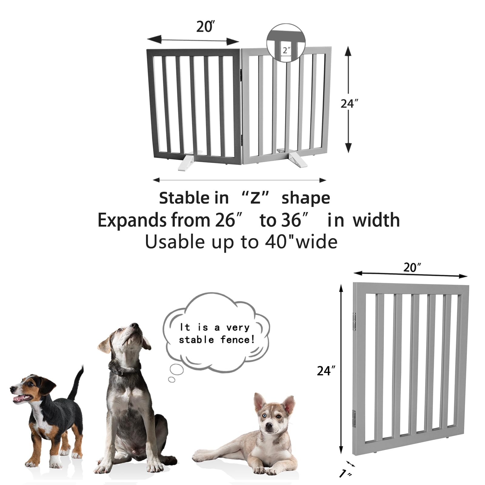 ZJSF grey finish dog gate complements modern interiors