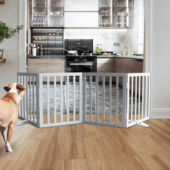 ZJSF dog gate in hallway setup shows wide reach for doorways and stairs