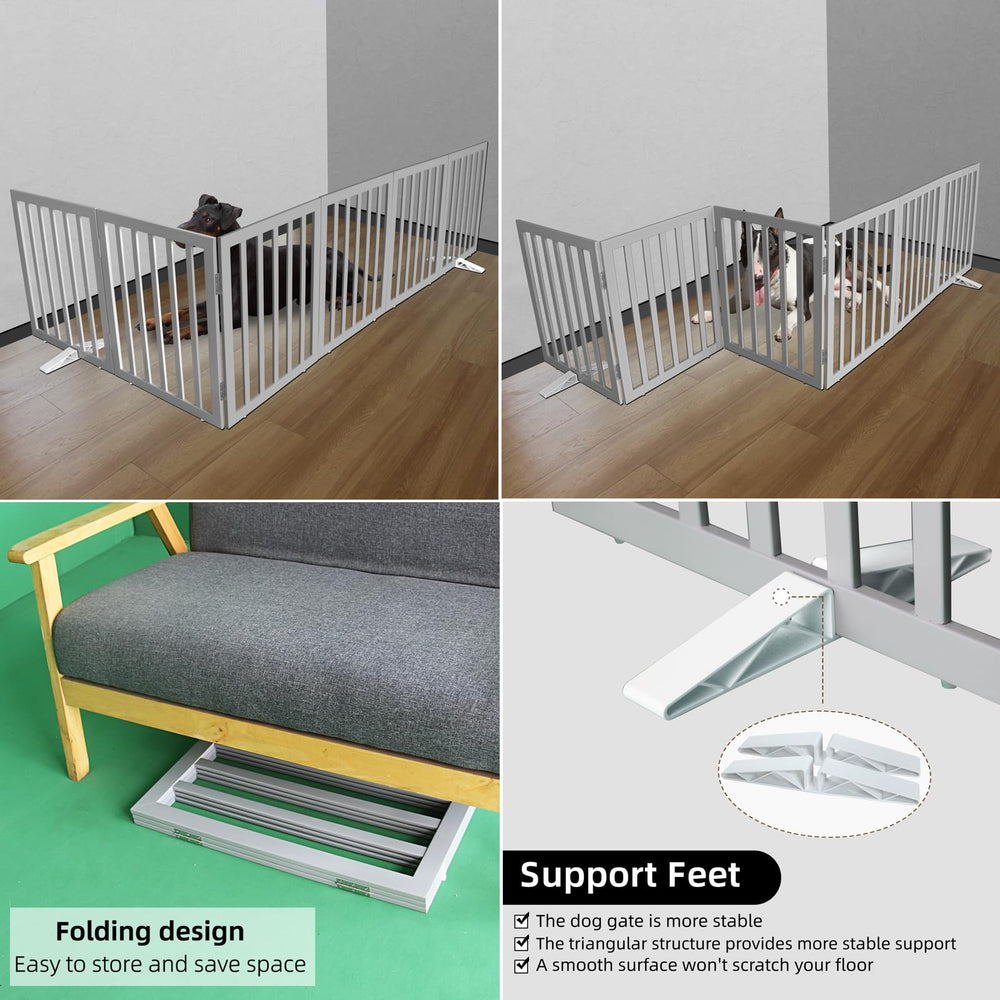 ZJSF dog gate unfolds instantly with no assembly required for quick setup.