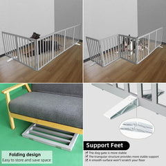 ZJSF dog gate unfolds instantly with no assembly required for quick setup.