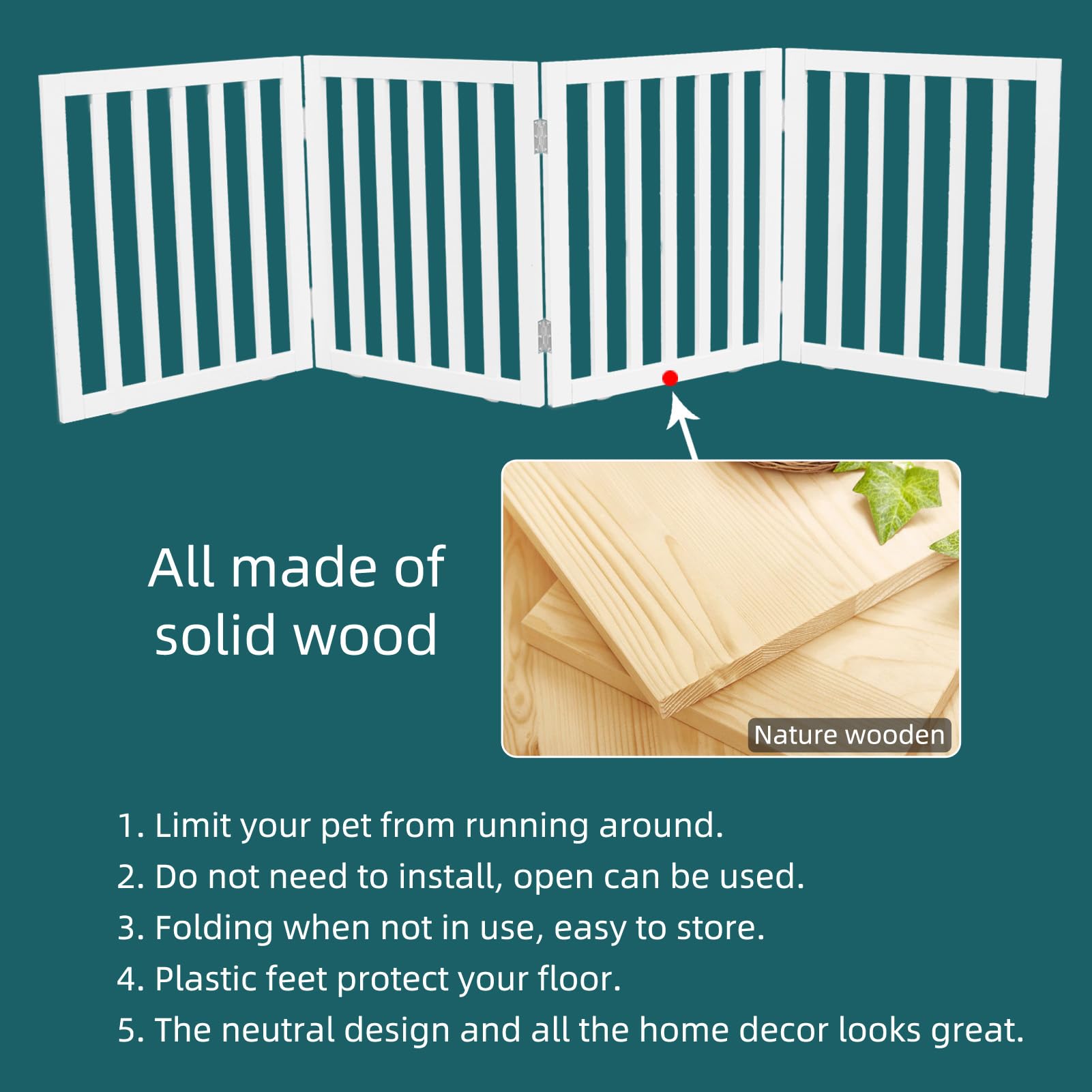 ZJSF gate features non-slip feet to protect floors during use