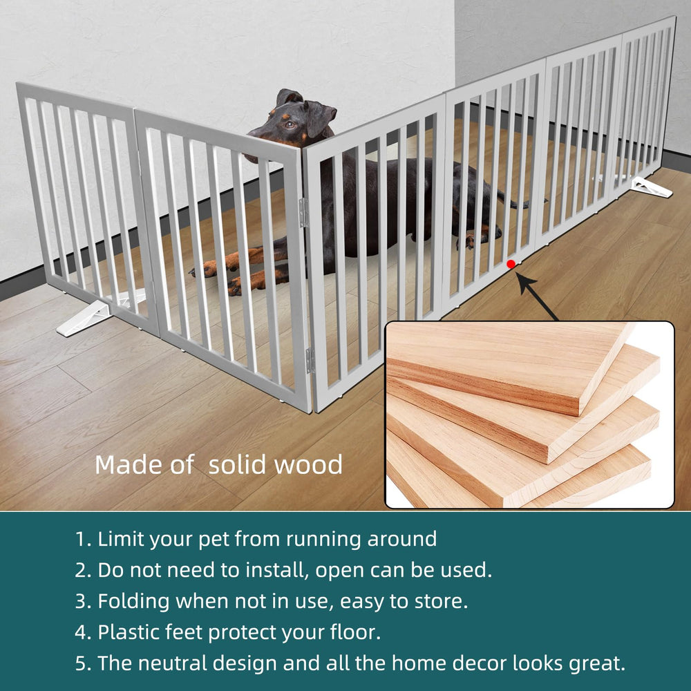 ZJSF pet gate features non-slip feet to protect floors during use.