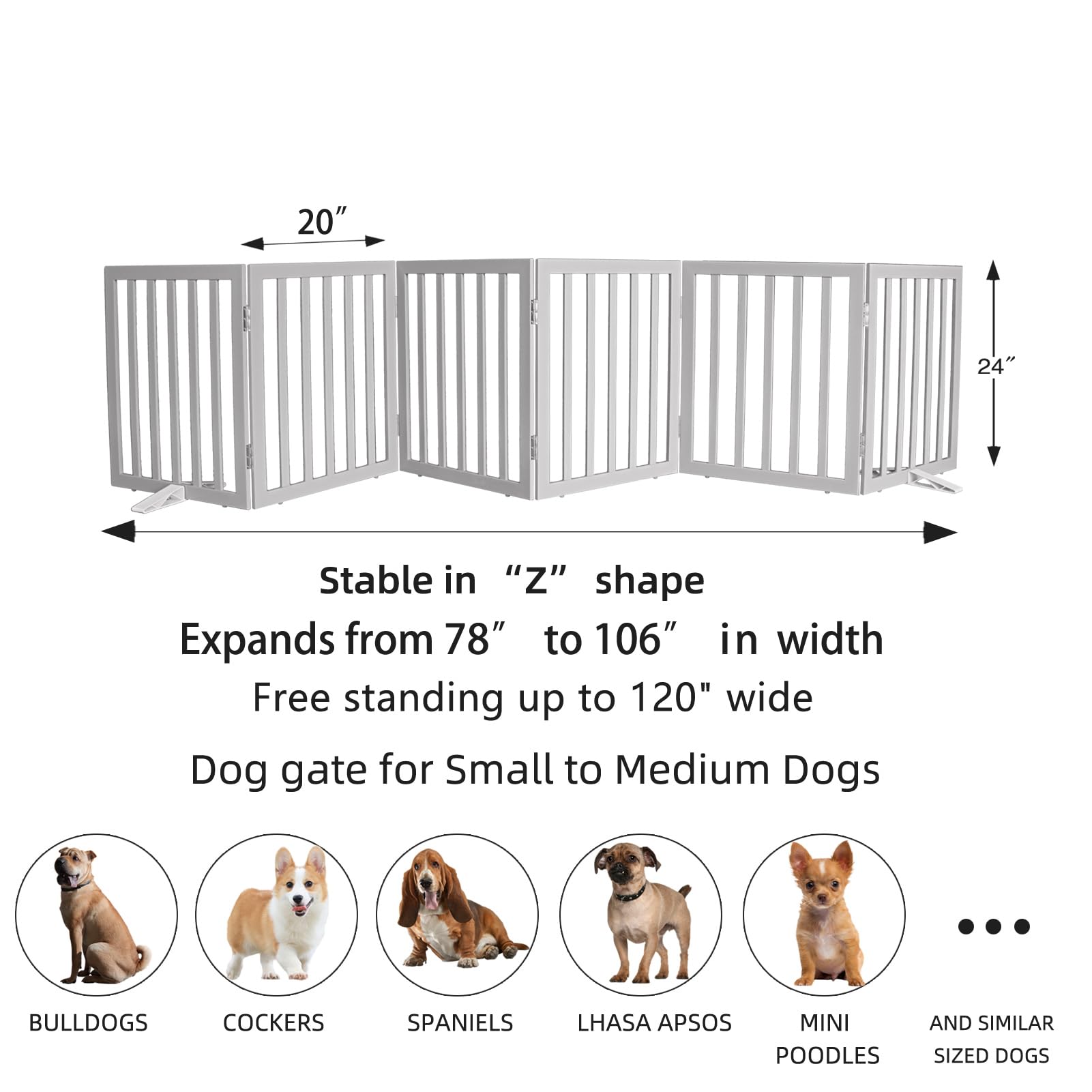 ZJSF gate opened to 120 inches, suitable for large spaces like hallways.