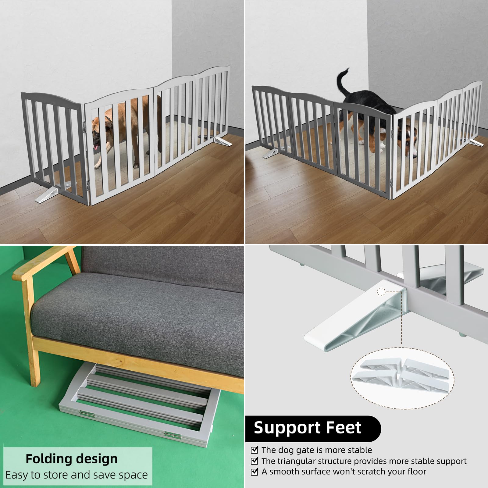 ZJSF dog gate ready-to-use unfolded for immediate room containment.