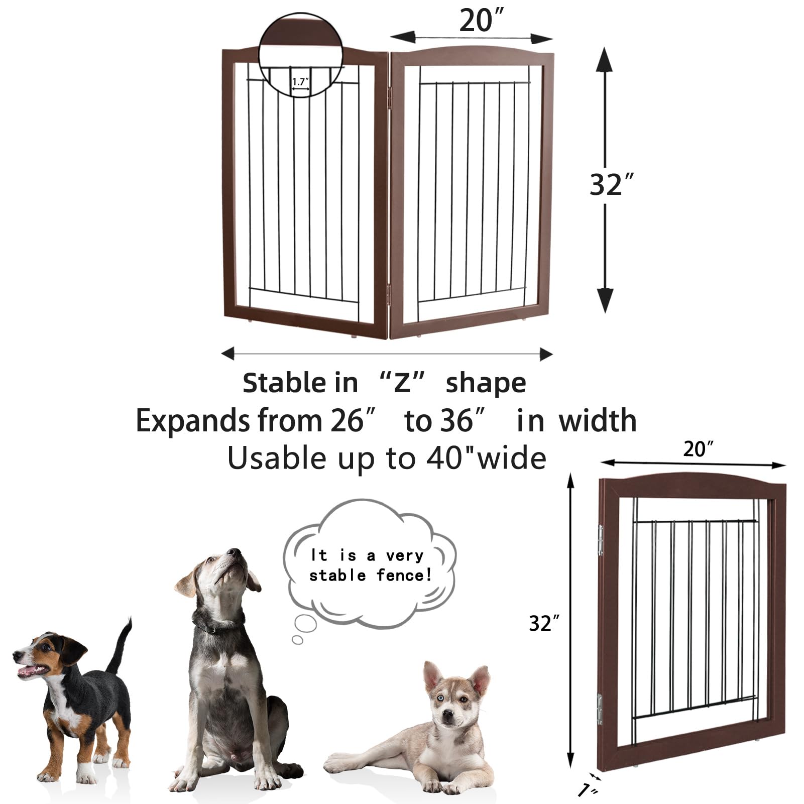 ZJSF dog gate as room divider creates pet-safe zones.