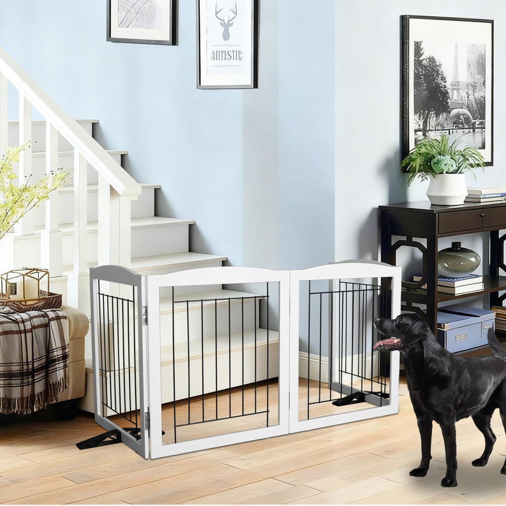 ZJSF dog gate shown on stairs for safe barriers.