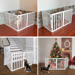 ZJSF dog gate white 32-inch height complements decor while guiding pets safely.