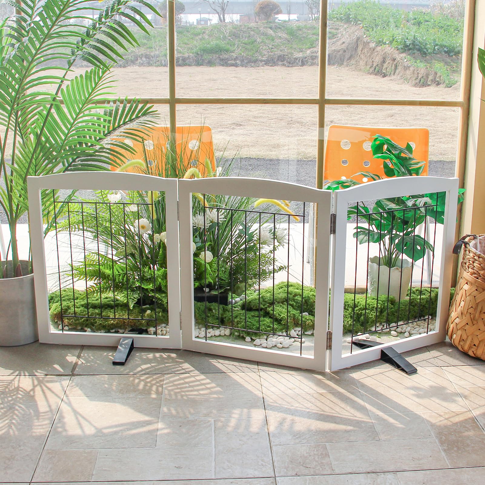 ZJSF white finish complements interiors while keeping pets contained.