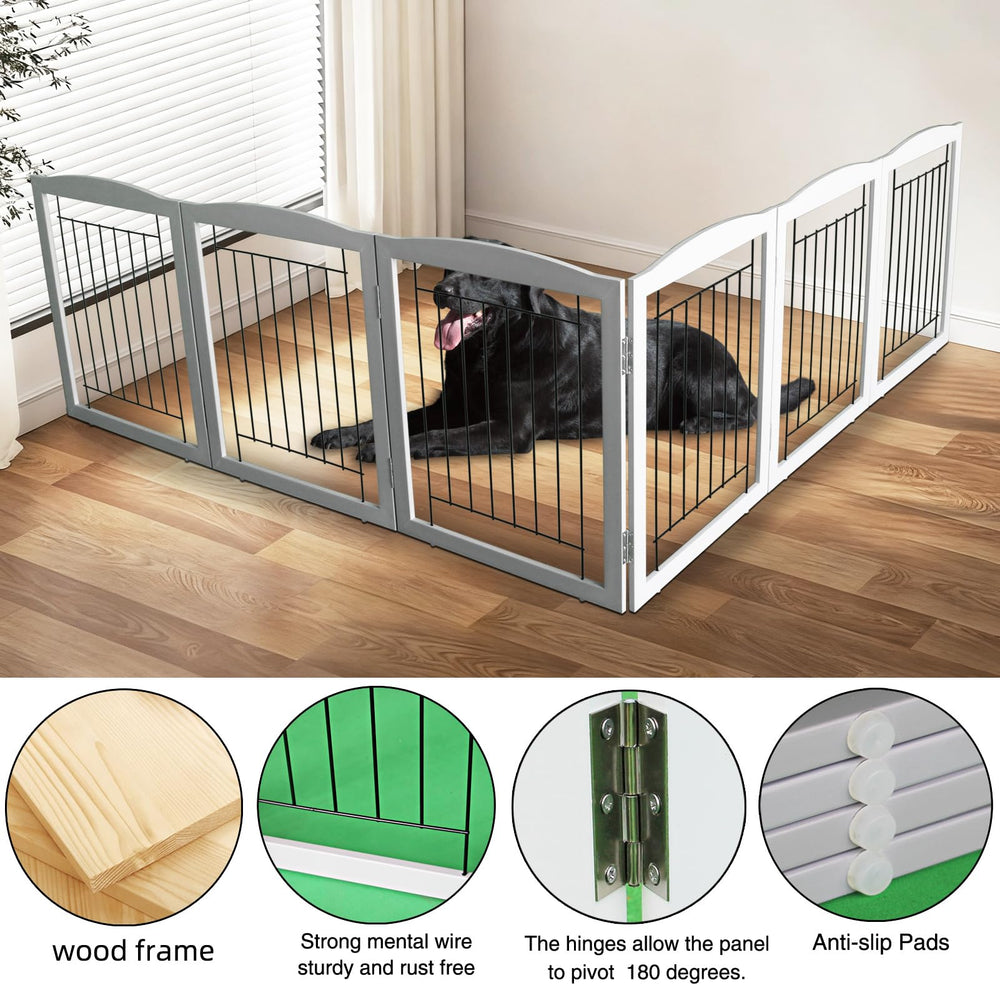 ZJSF dog gate placed in a hallway illustrates practical barrier for stairs and doorways.