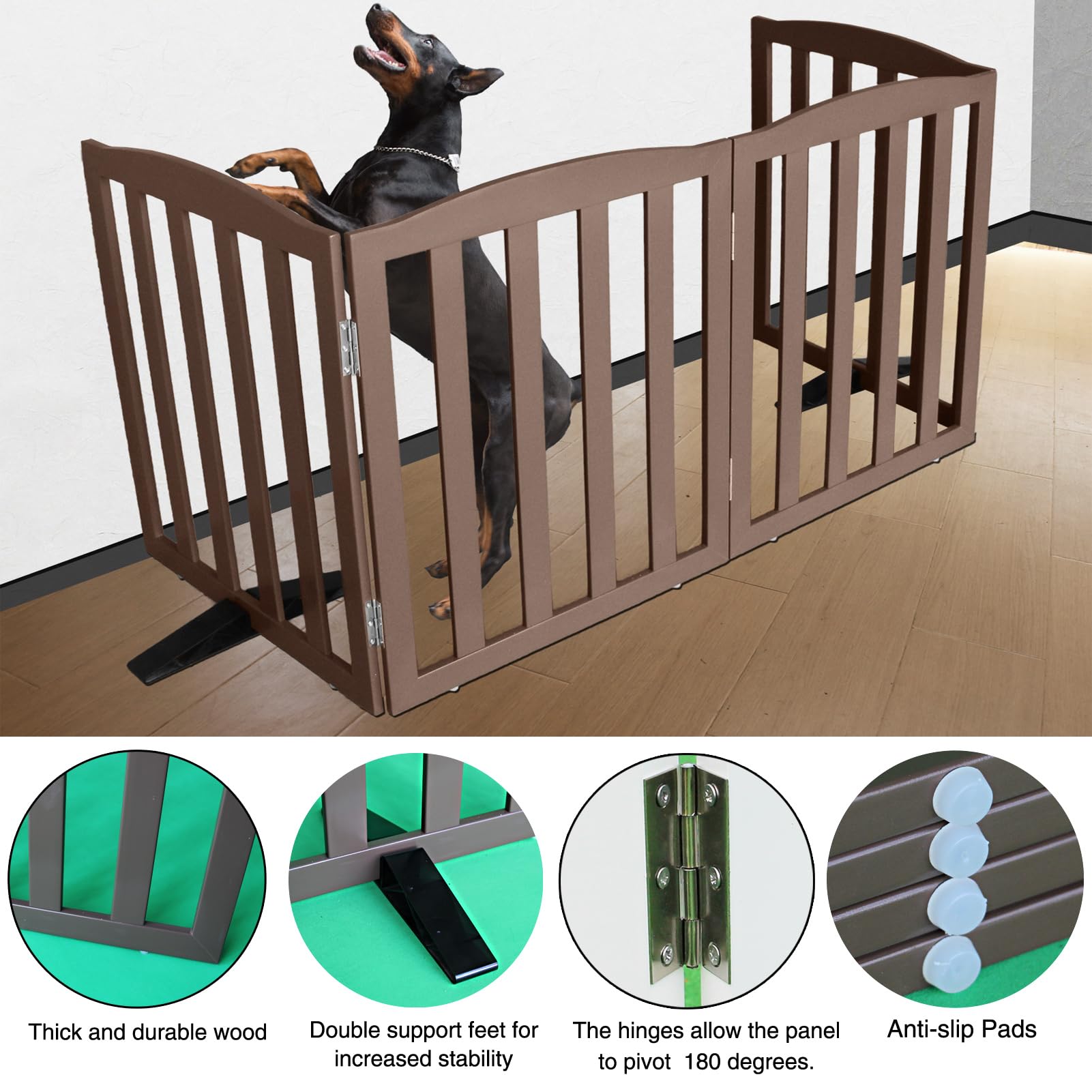 ZJSF foldable gate with 32-inch height helps contain pets