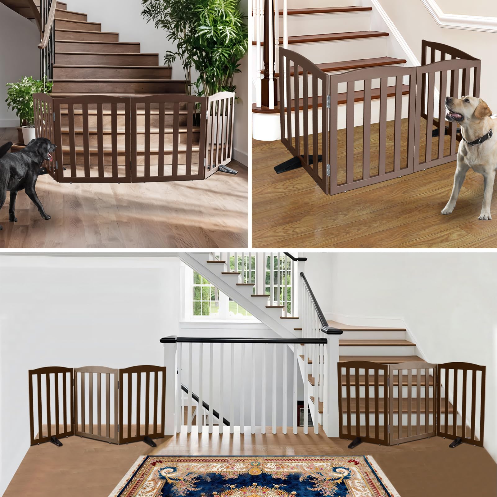 ZJSF foldable dog gate collapsible design demonstrates space saving setup