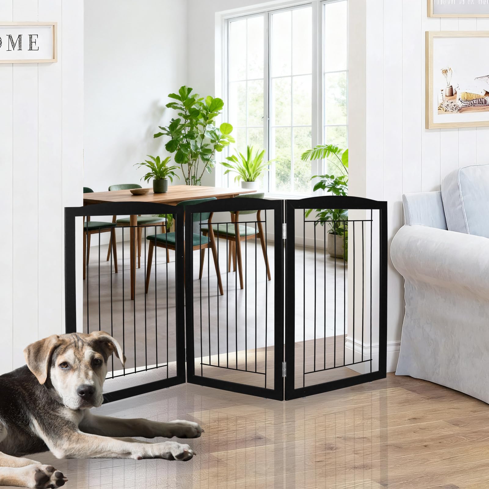 ZJSF foldable dog gate in z-shape for flexible room layouts