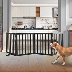 ZJSF foldable four-panel gate configured in a Z shape for wide hallways.