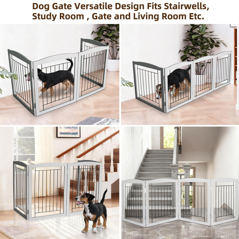 ZJSF folding Z-shape gate opened to span doorways and stairs.