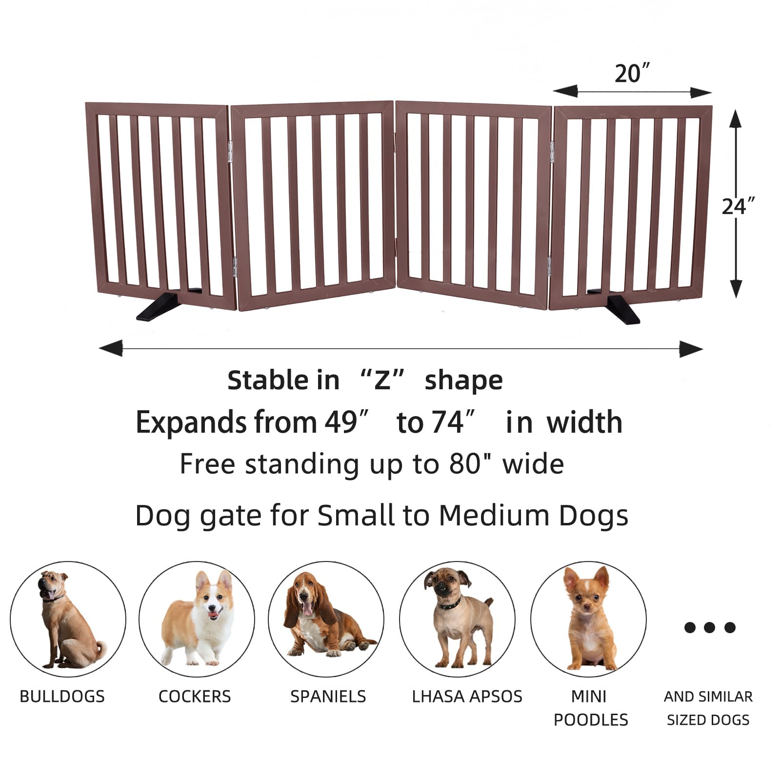 ZJSF four-panel room-divider gates section off spaces while maintaining a modern, wood-accent look.