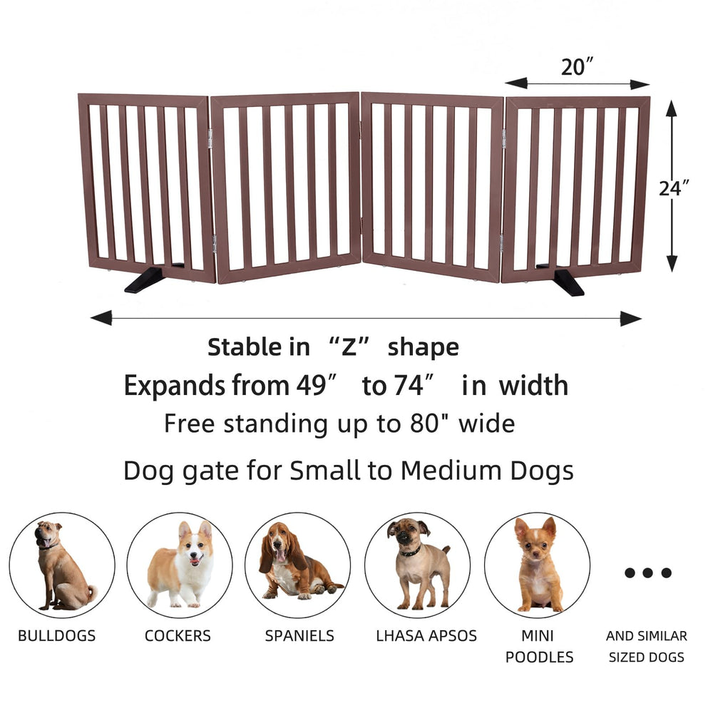 ZJSF four-panel room-divider gates section off spaces while maintaining a modern, wood-accent look.