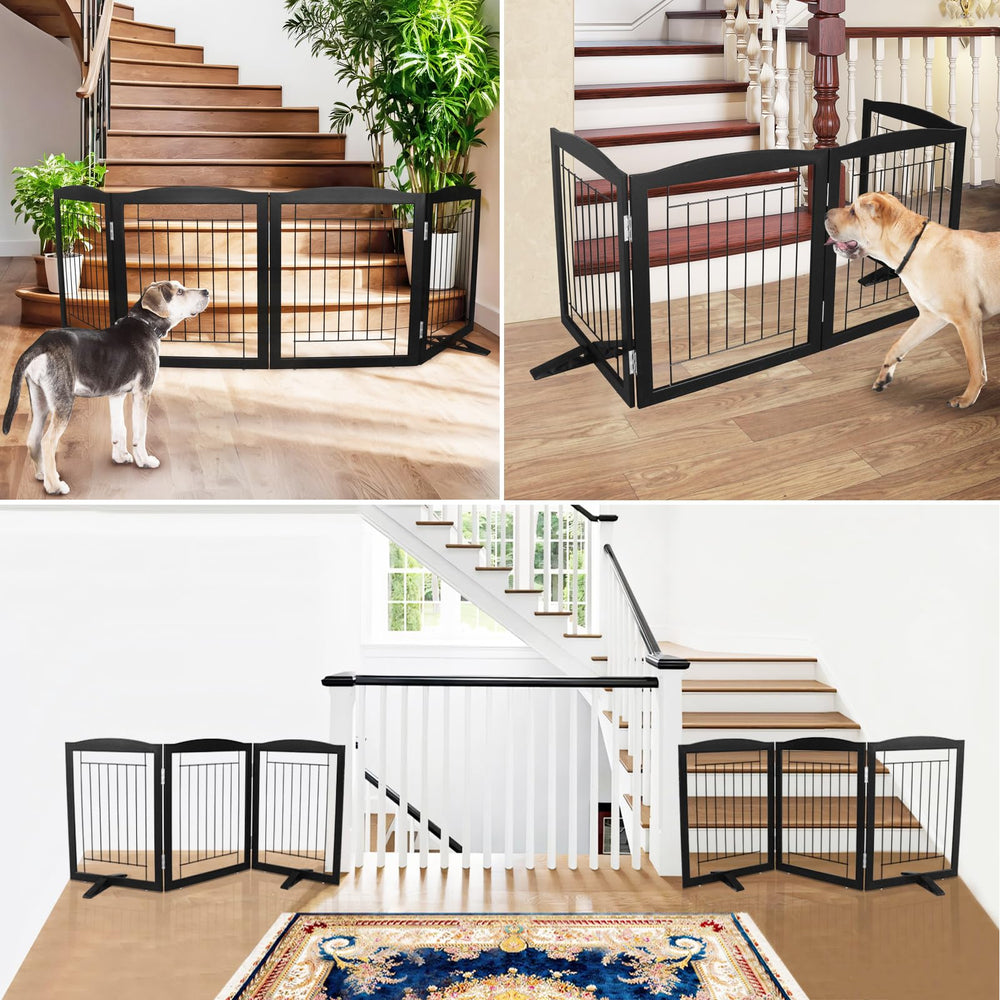 ZJSF 24-inch tall gate with non-slip feet protects floors during use.