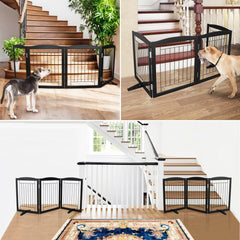 ZJSF 24-inch tall gate with non-slip feet protects floors during use.