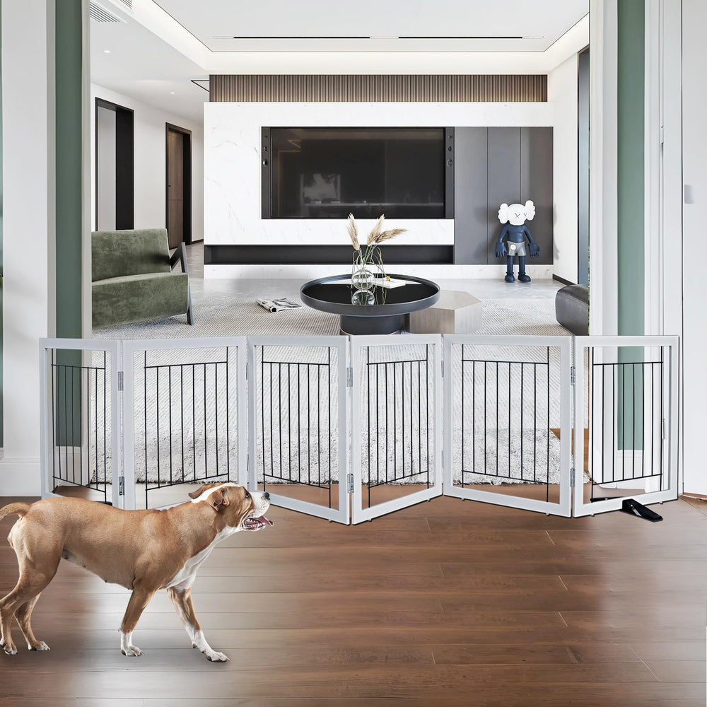 zjsf freestanding dog gate six-panel assembly for room division and containment