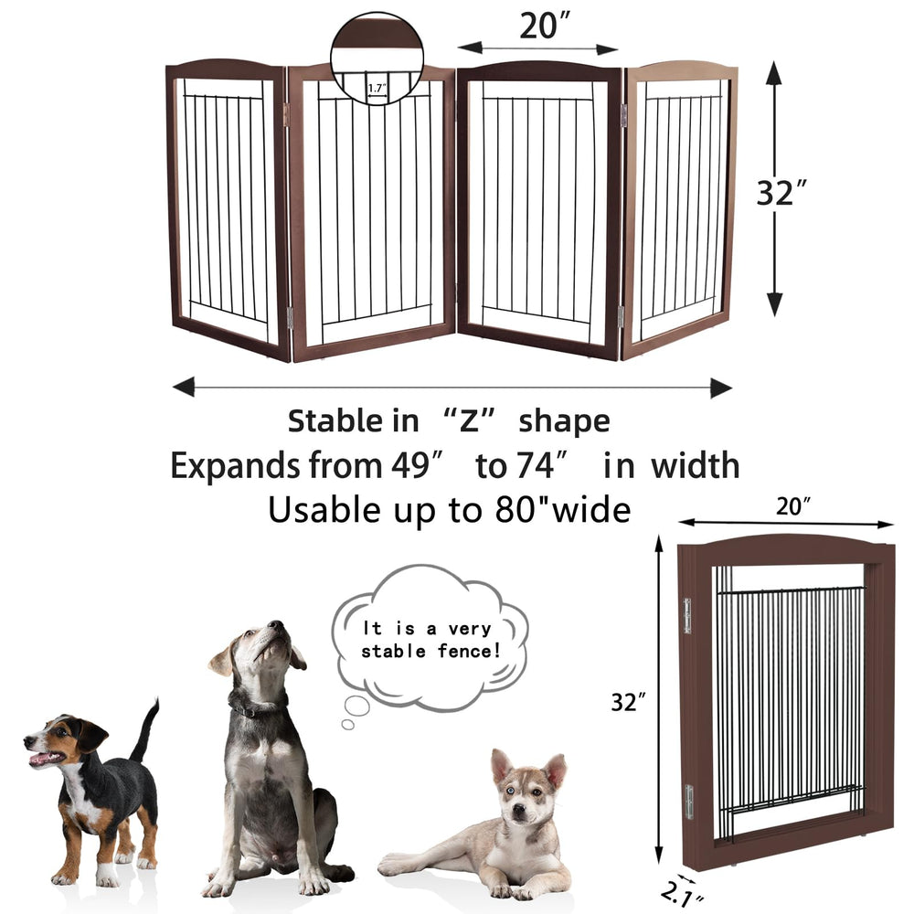 ZJSF freestanding dog gate with non-slip feet protecting floors during use.