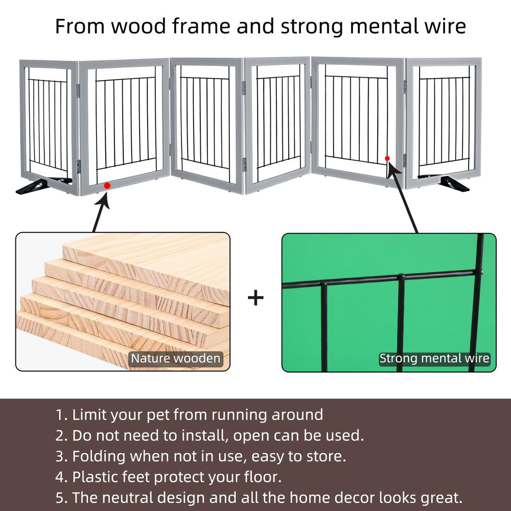zjsf freestanding dog gate open width 120 inches
