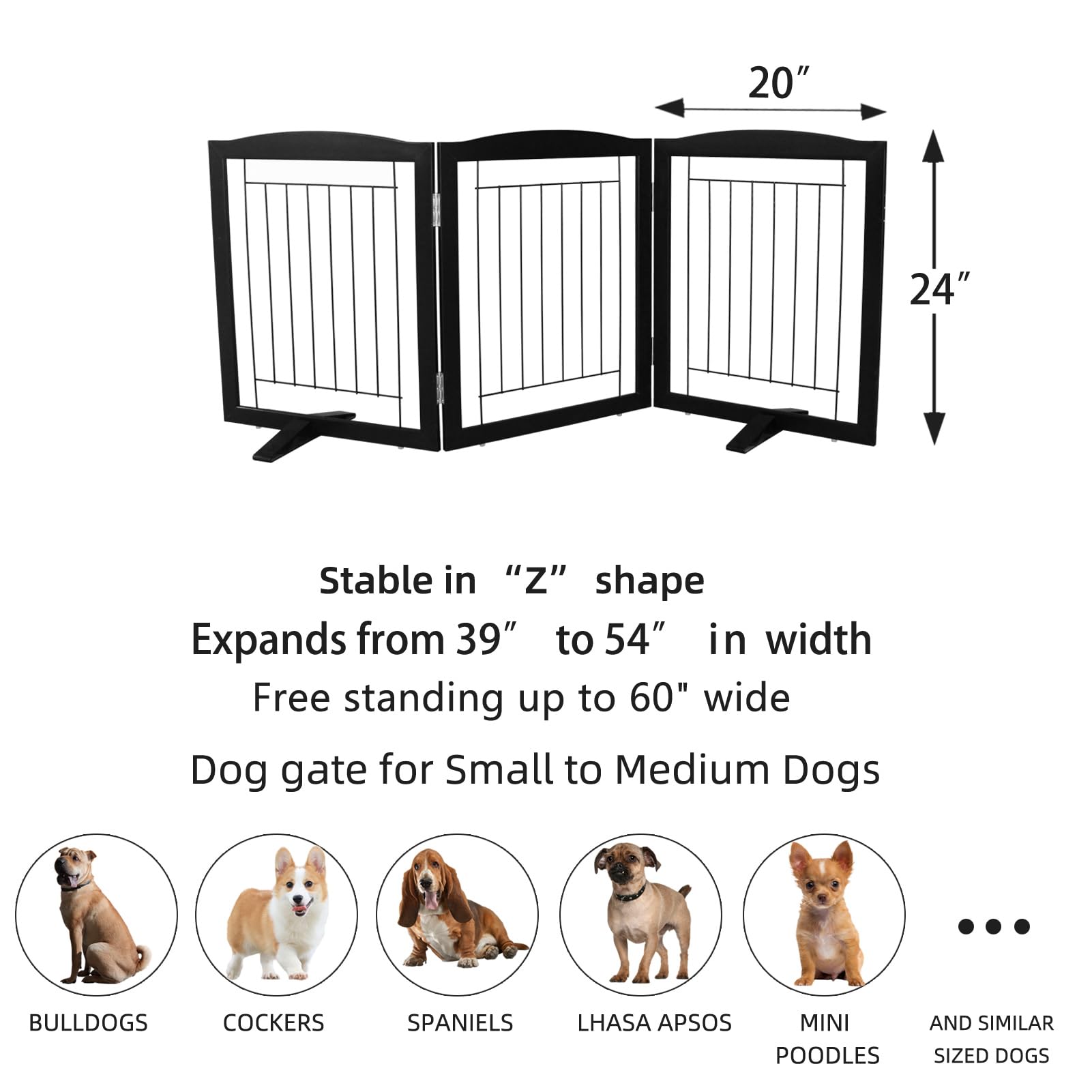 ZJSF black wood gate fits modern homes for hallways or stairs.