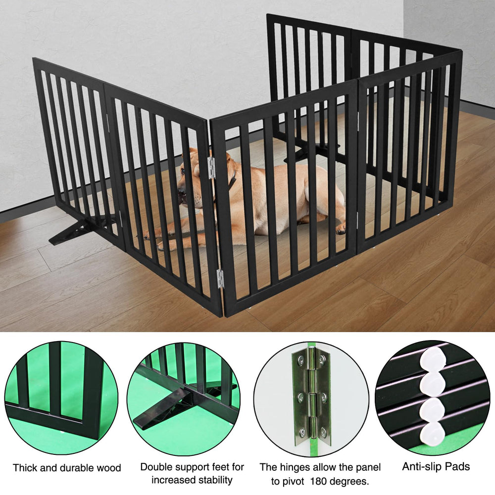 ZJSF freestanding dog gate wide hallway setup demonstrates flexible space division.