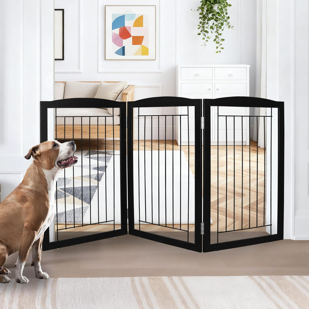 ZJSF freestanding dog gate in wide opening for hallway safety