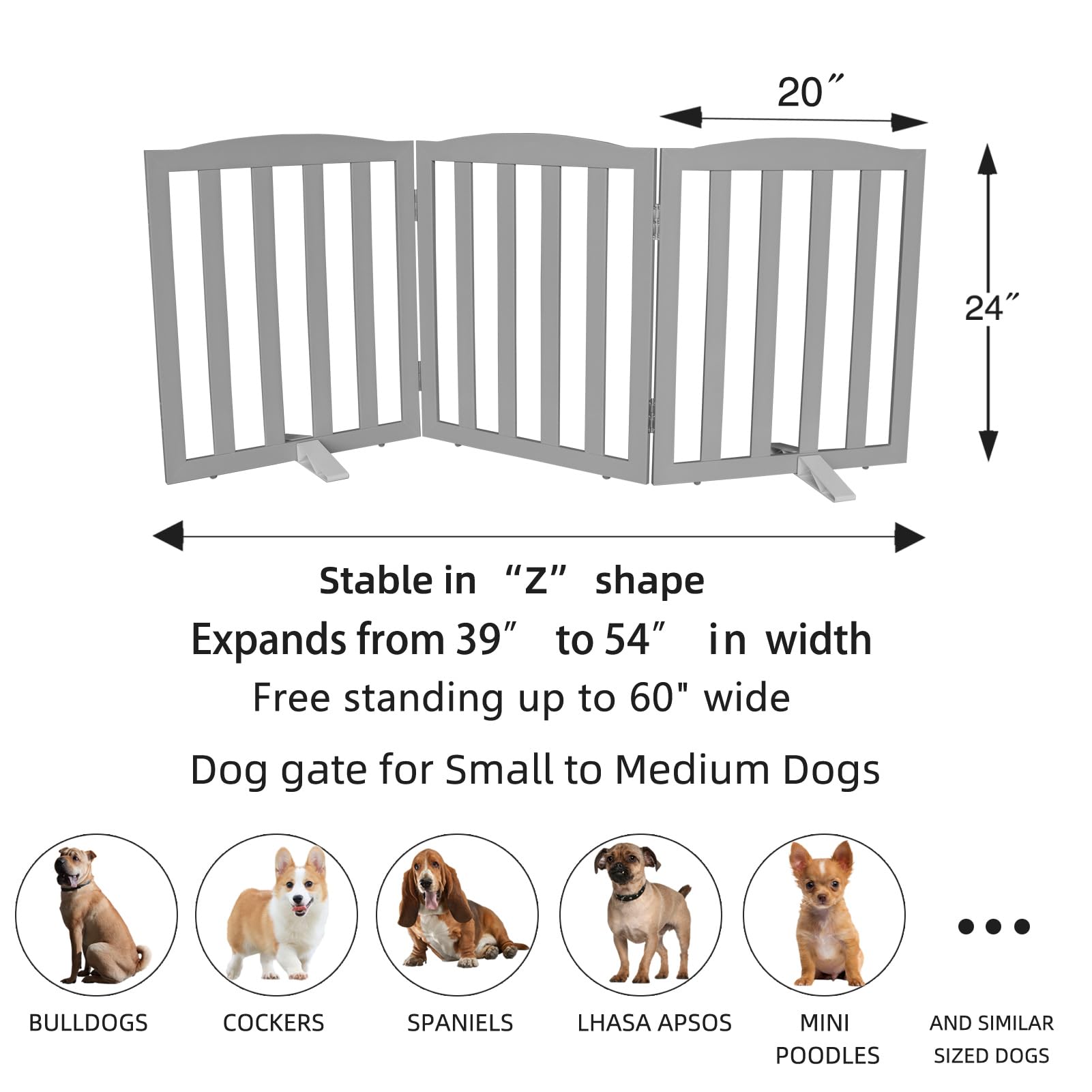 ZJSF grey indoor dog gate complements homes while restricting access to certain areas.